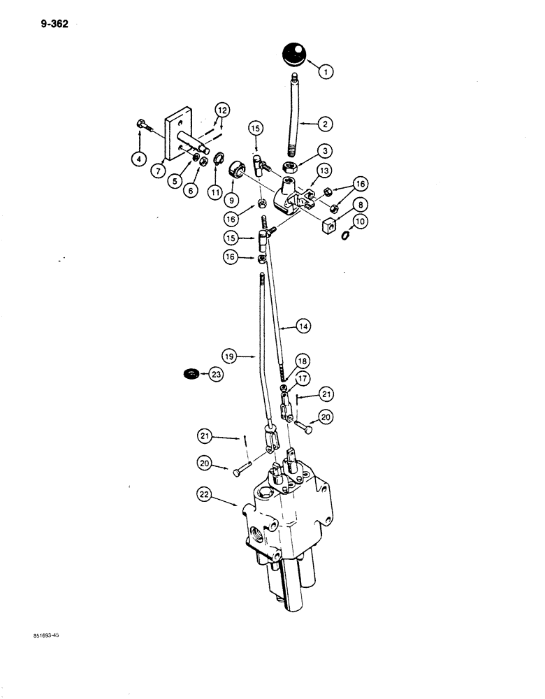 Схема запчастей Case 680K - (9-362) - LOADER CONTROLS - LIFT AND BUCKET SPOOLS (09) - CHASSIS/ATTACHMENTS