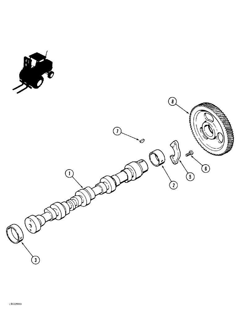 Схема запчастей Case 586E - (2-30) - CAMSHAFT, PRIOR TO P.I.N. JJG0251722, 4-390 ENGINE (02) - ENGINE