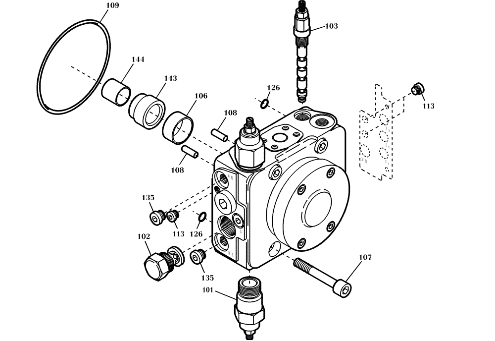 Схема запчастей Case 221D - (22.430[001]) - PUMP ADJUSTING ASS PUMP INSTALLATION (S/N 581101-UP) (35) - HYDRAULIC SYSTEMS