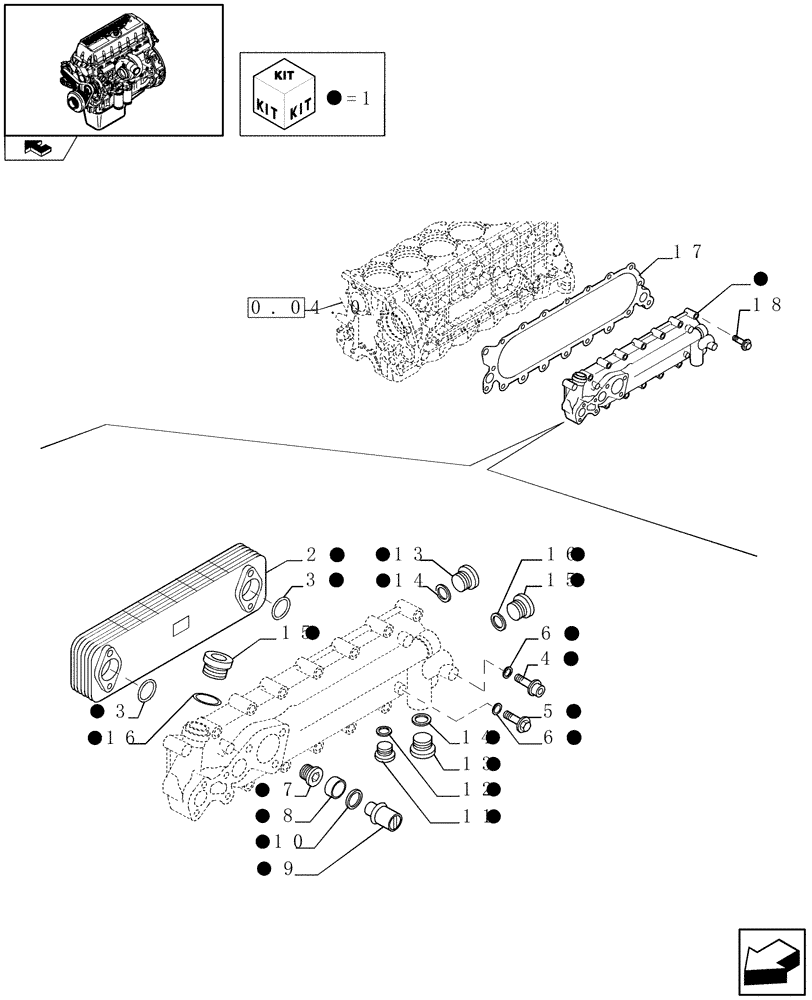 Схема запчастей Case F3AE0684N E907 - (0.31.0) - HEAT EXCHANGER (504139732) 