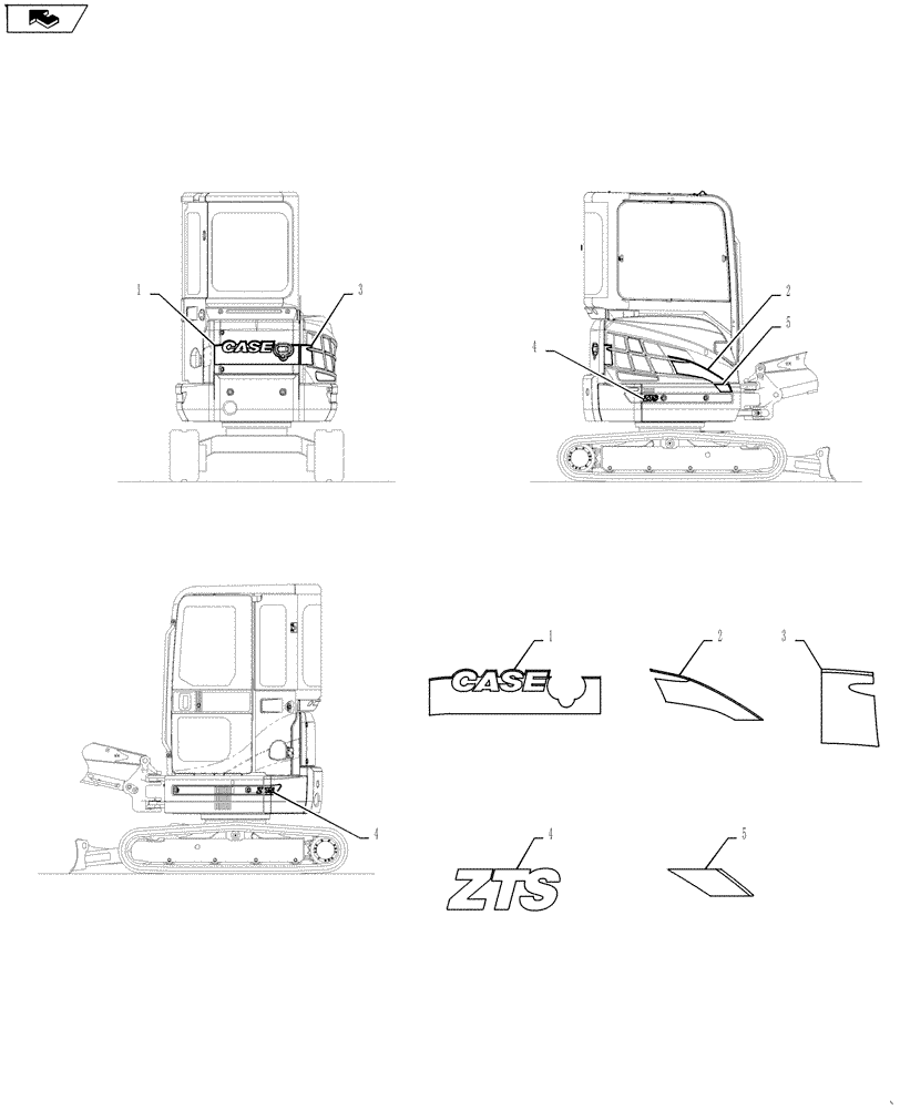 Схема запчастей Case CX27B ASN - (90.108.20) - NAME PLATE INSTALL (90) - PLATFORM, CAB, BODYWORK AND DECALS