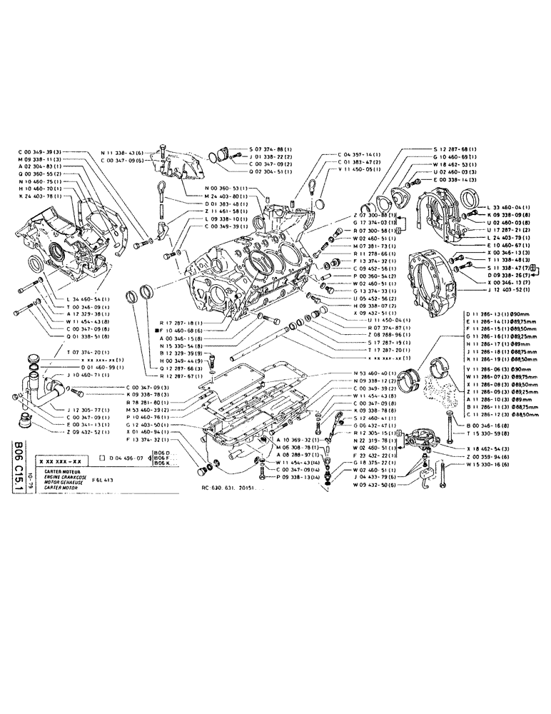 Схема запчастей Case RC200L - (022) - ENGINE CRANKCOSE 