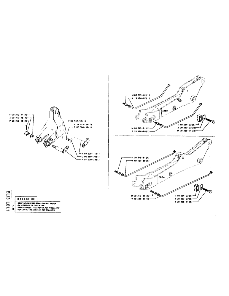 Схема запчастей Case LC80 - (136) - B A. ADAPTION ON DIPPER ARM 