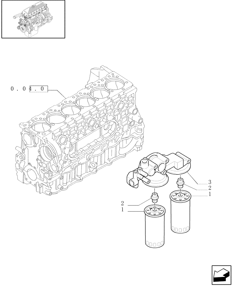 Схема запчастей Case F3AE0684G B001 - (0.30.93[01]) - FILTER ENGINE OIL (500386558) 