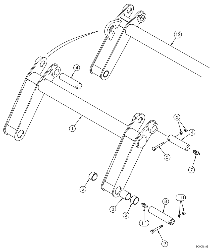 Схема запчастей Case 445CT - (09-03) - ARM, LOADER H-FRAME (09) - CHASSIS