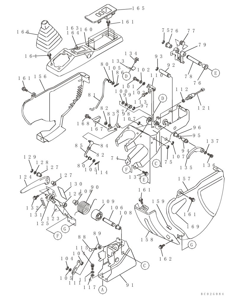 Схема запчастей Case CX240 - (09-17) - HAND CONTROL, LEFT-HAND ARM - GREY (09) - CHASSIS