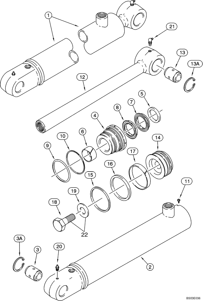 Схема запчастей Case 570MXT - (08-35) - CYLINDER ASSY - HITCH LIFT, THREE POINT (TAN) (08) - HYDRAULICS