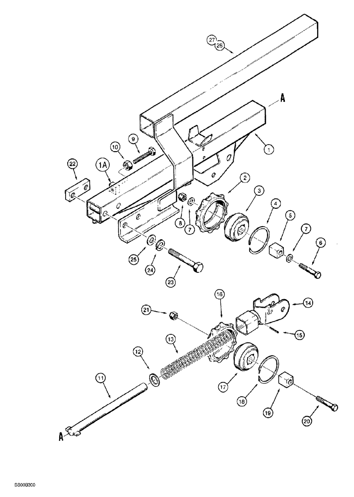 Схема запчастей Case MAXI-SNEAKER - (09-020) - TRENCHER SPROCKET BOOM AND MOUNTING (09) - CHASSIS/ATTACHMENTS