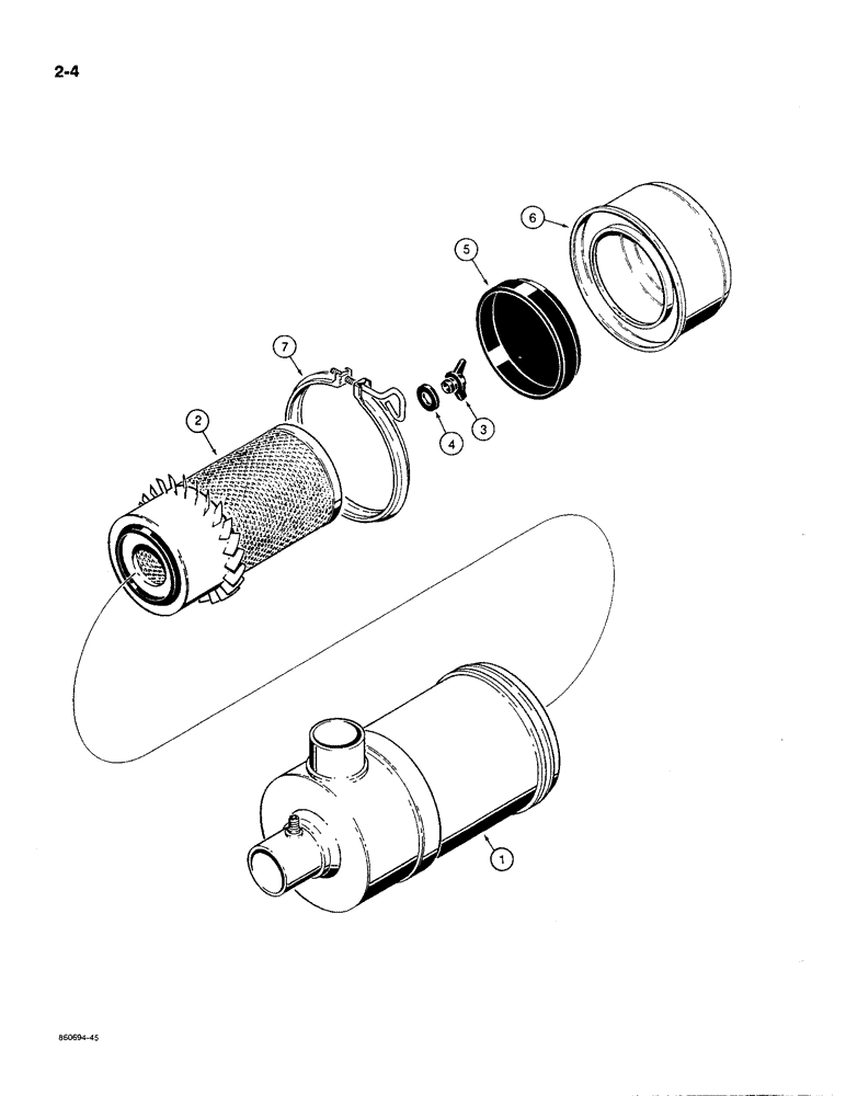 Схема запчастей Case MAXI-SNEAKER C - (2-4) - AIR CLEANER (02) - ENGINE