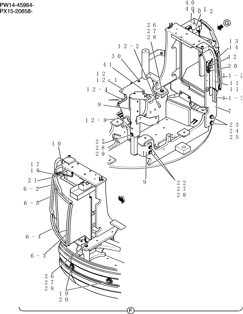 Схема запчастей Case CX36B - (242-01[4]) - GUARD INSTAL (CAB) (05) - SUPERSTRUCTURE