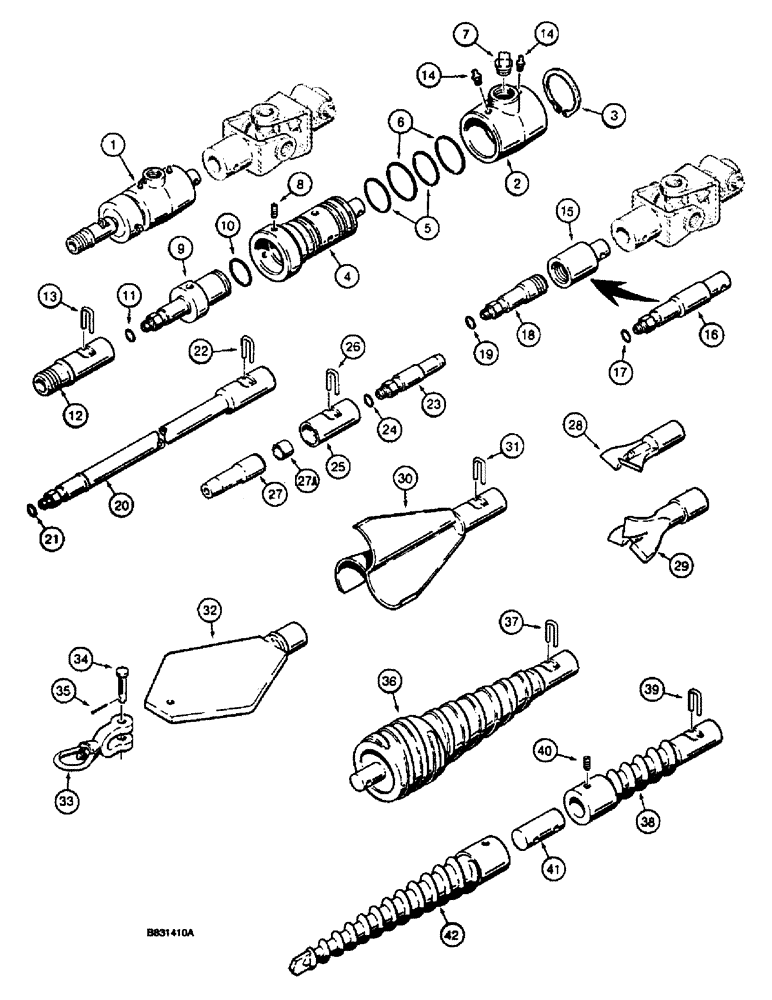 Схема запчастей Case 660 - (9-102) - HYDRA-BORER COUPLER AND BORING ATTACHMENTS (09) - CHASSIS/ATTACHMENTS