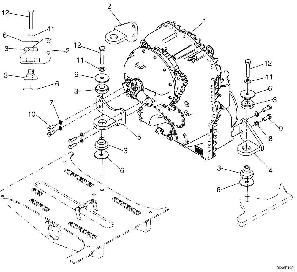 Схема запчастей Case 821E - (06-01) - MOUNTING - TRANSMISSION (06) - POWER TRAIN