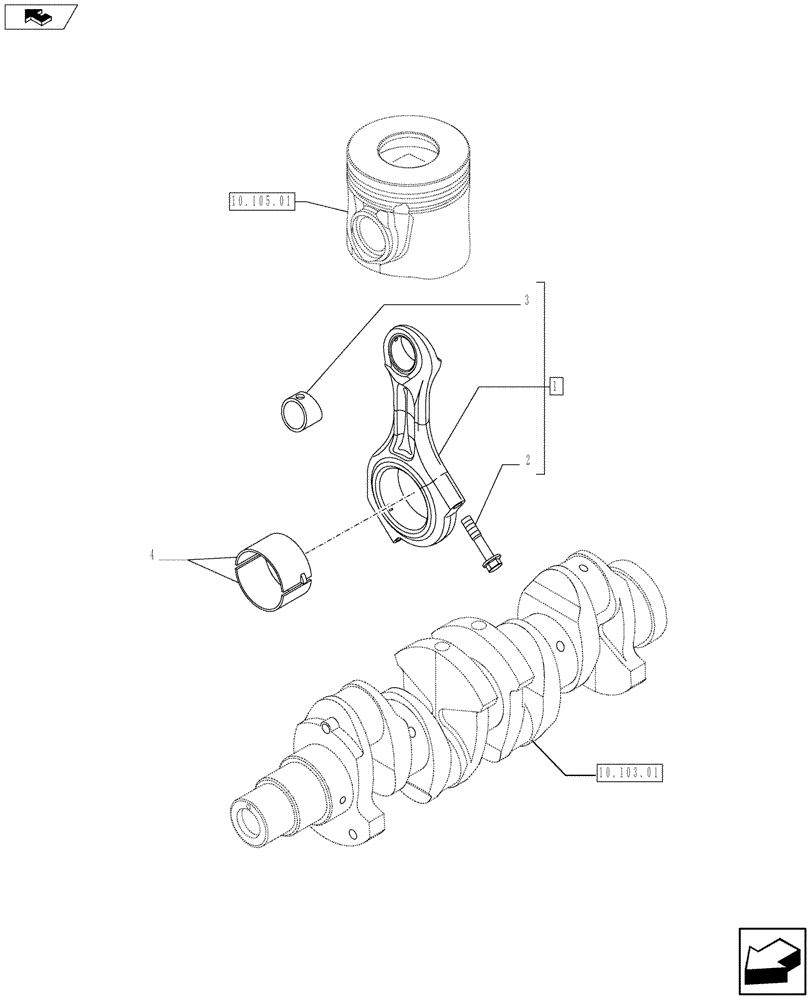 Схема запчастей Case SV250 - (10.105.02) - CONNECTING ROD (504245120) (10) - ENGINE