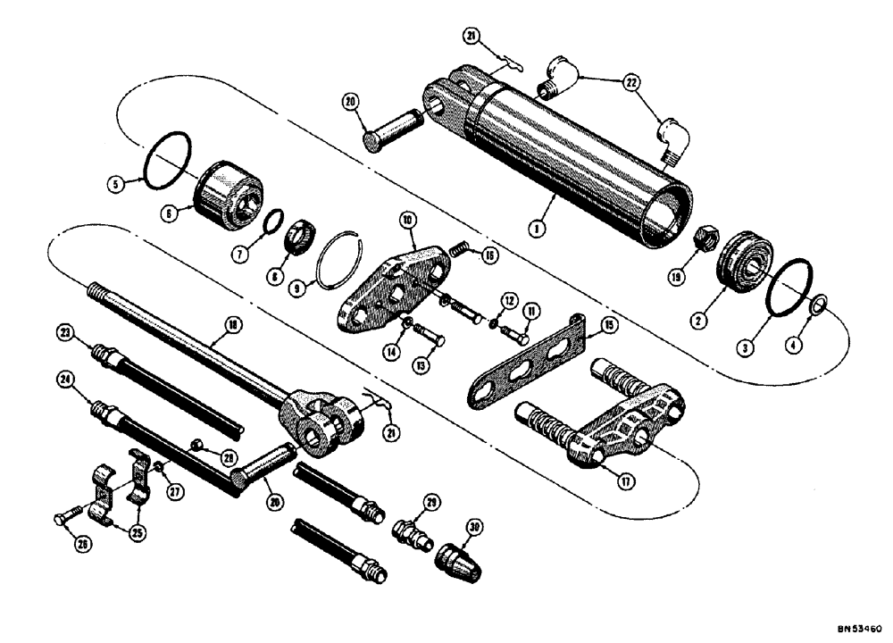 Схема запчастей Case 310E - (116) - B3785AA REMOTE HYDRAULIC CYLINDER (07) - HYDRAULIC SYSTEM