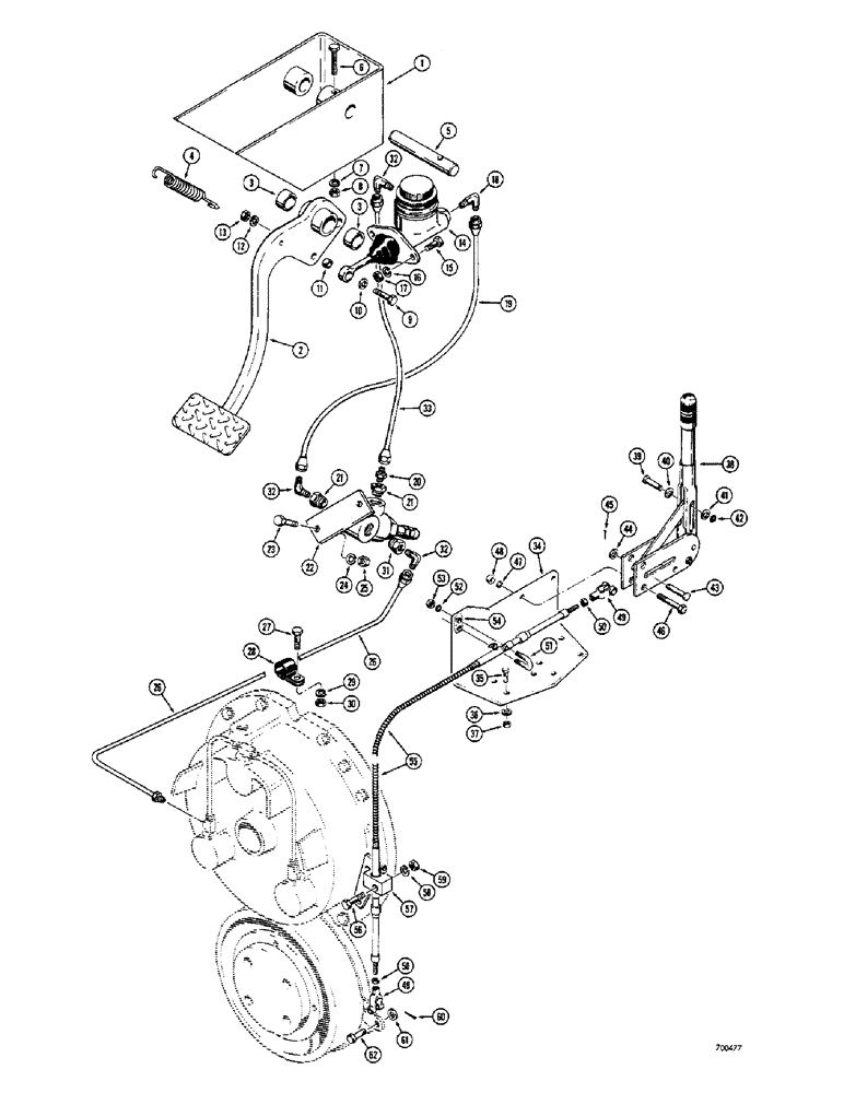 Схема запчастей Case 400C - (134) - POWER SHIFT TRANSMISSION, HYDRAULIC BRAKES, BRAKE PEDAL AND PARKING BRAKE (06) - POWER TRAIN