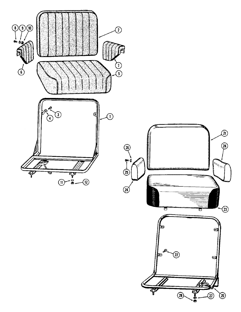 Схема запчастей Case W12 - (166) - OPERATORS SEAT, FIRST USED LOADER SER. NO. 8162900, OPERATORS (09) - CHASSIS