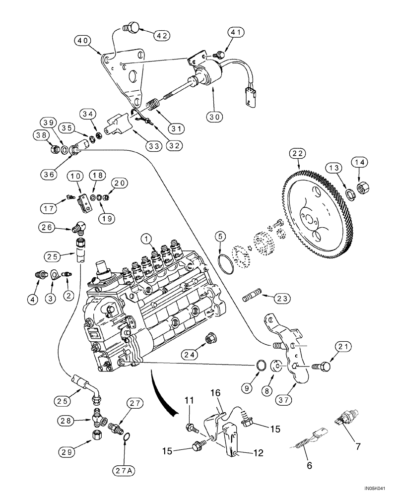 Схема запчастей Case 1150H_IND - (03-10) - FUEL INJECTION - PUMP AND DRIVE (03) - FUEL SYSTEM