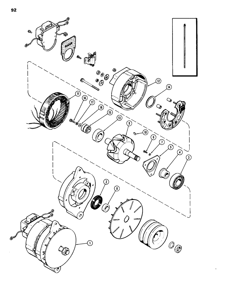 Схема запчастей Case 1150B - (092) - R36587 ALTERNATOR, MOTOROLA NO. 8HC3017G (06) - ELECTRICAL SYSTEMS