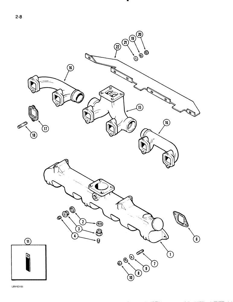 Схема запчастей Case W30 - (2-08) - MANIFOLD, INTAKE, 504BDT ENGINE (02) - ENGINE