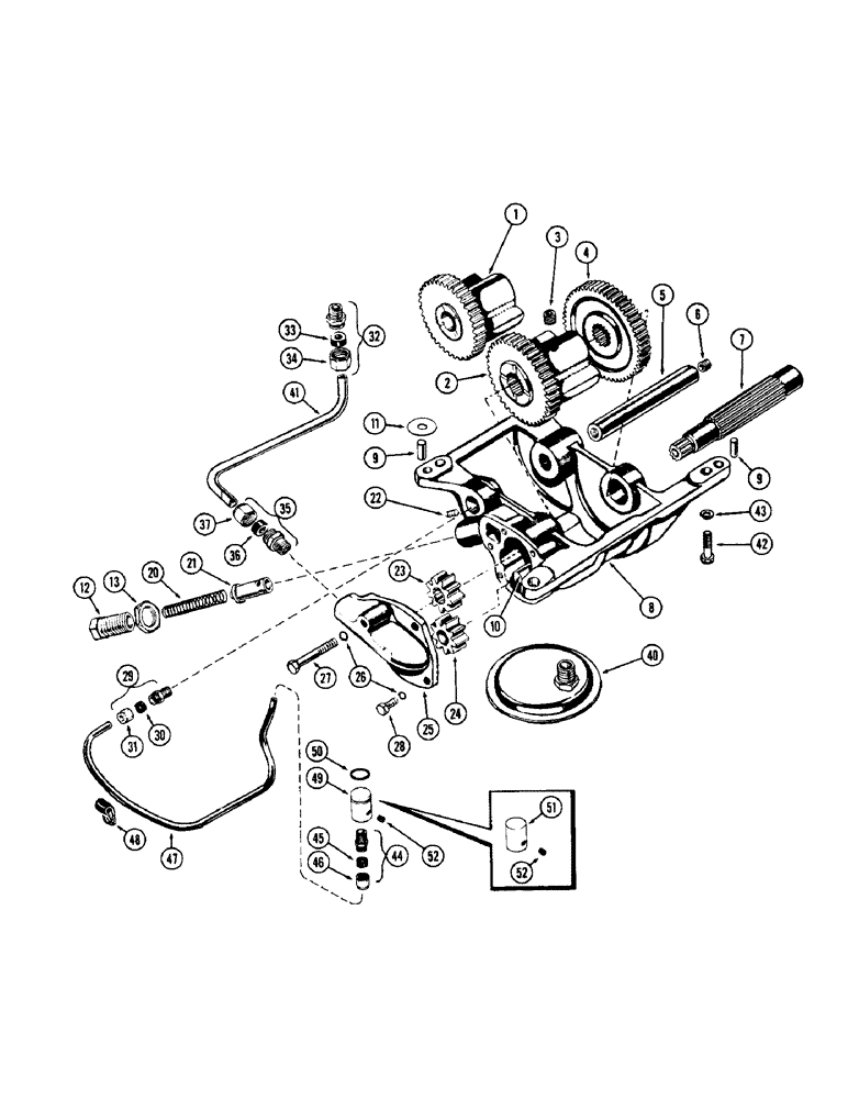 Схема запчастей Case W7 - (024) - BALANCER AND OIL PUMP, (301) DIESEL ENGINE (02) - ENGINE