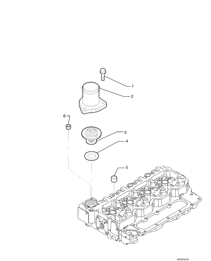 Схема запчастей Case 750L - (02-40) - THERMOSTAT - ENGINE COOLING SYSTEM (02) - ENGINE