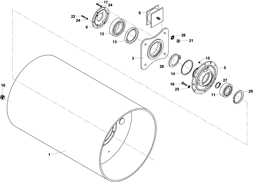 Схема запчастей Case DV202 - (12-2B/2[01]) - VIBRATORY - DRUM (12) - Chassis/Attachments