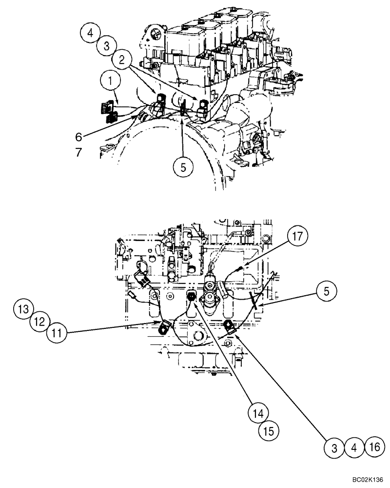 Схема запчастей Case 650K - (04-09) - HARNESS, ENGINE (LEFT-HAND SIDE AND REAR) (Nov 14 2008 12:39PM) (04) - ELECTRICAL SYSTEMS