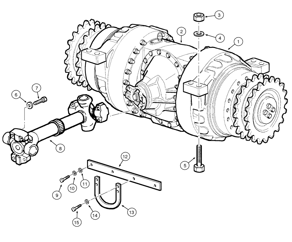 Схема запчастей Case 845 - (06-54[01]) - REAR AXLE GRAZIANO - ASSEMBLY (06) - POWER TRAIN