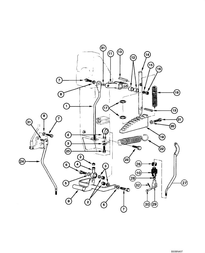 Схема запчастей Case 845 DHP - (09.07[00]) - OPERATORS CONSOLE LEVERS (09) - CHASSIS