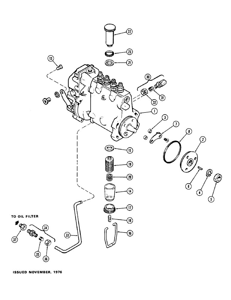 Схема запчастей Case 400C - (047E) - A138003 FUEL INJECTION PUMP, (336B) DIESEL ENGINE, W/O TURBO-CHARGER, W/ HAND PRIMER PUMP AND FILTER (03) - FUEL SYSTEM