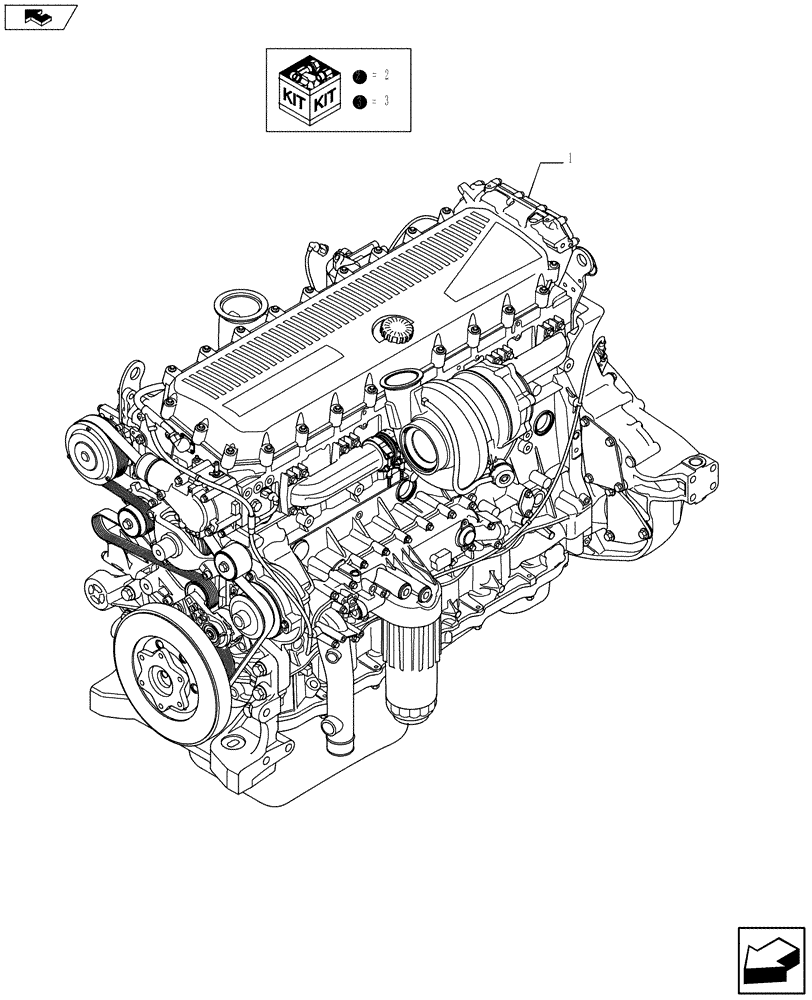 Схема запчастей Case F3BE0684N E918 - (10.001.01) - ENGINE ASSY (5801464763) (10) - ENGINE