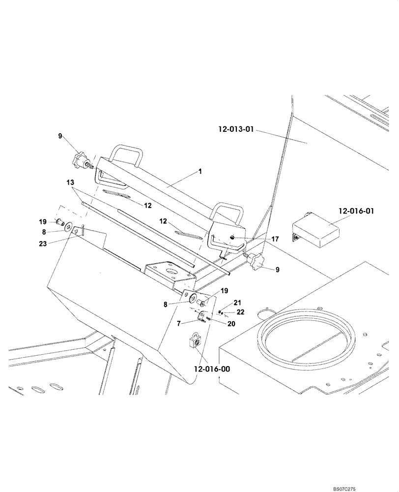 Схема запчастей Case SV208 - (12-017-00[01]) - COVER INSTALLATION, PLATFORM (GROUP 183) (ND011314) (09) - CHASSIS/ATTACHMENTS