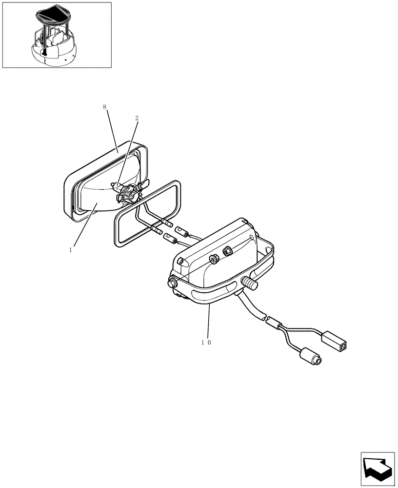 Схема запчастей Case CX22B - (215-01[1]) - ELECTRIC SYSTEM - LIGHT ASSY (55) - ELECTRICAL SYSTEMS