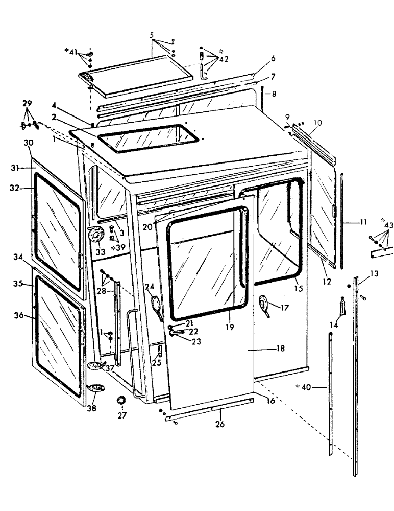 Схема запчастей Case 30YM - (028) - CAB AND CANOPY GROUP (05) - UPPERSTRUCTURE CHASSIS