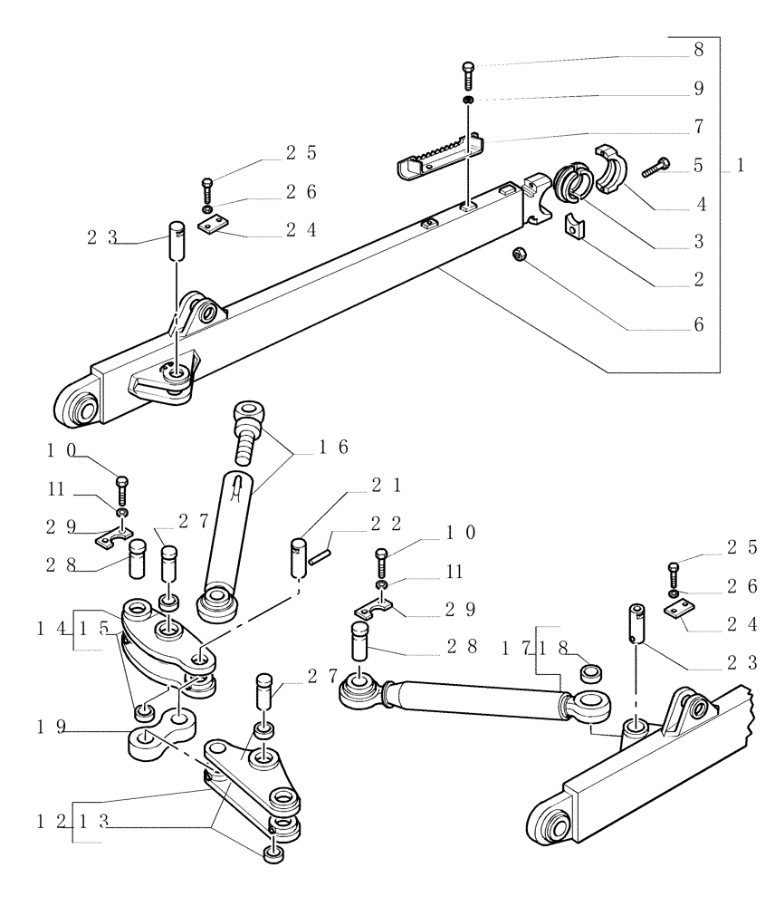 Схема запчастей Case 1850K - (9.467[01A]) - PUSHBEAMS AND STRUTS (HS) - OPTIONAL CODE 76090875 (19) - OPTIONS