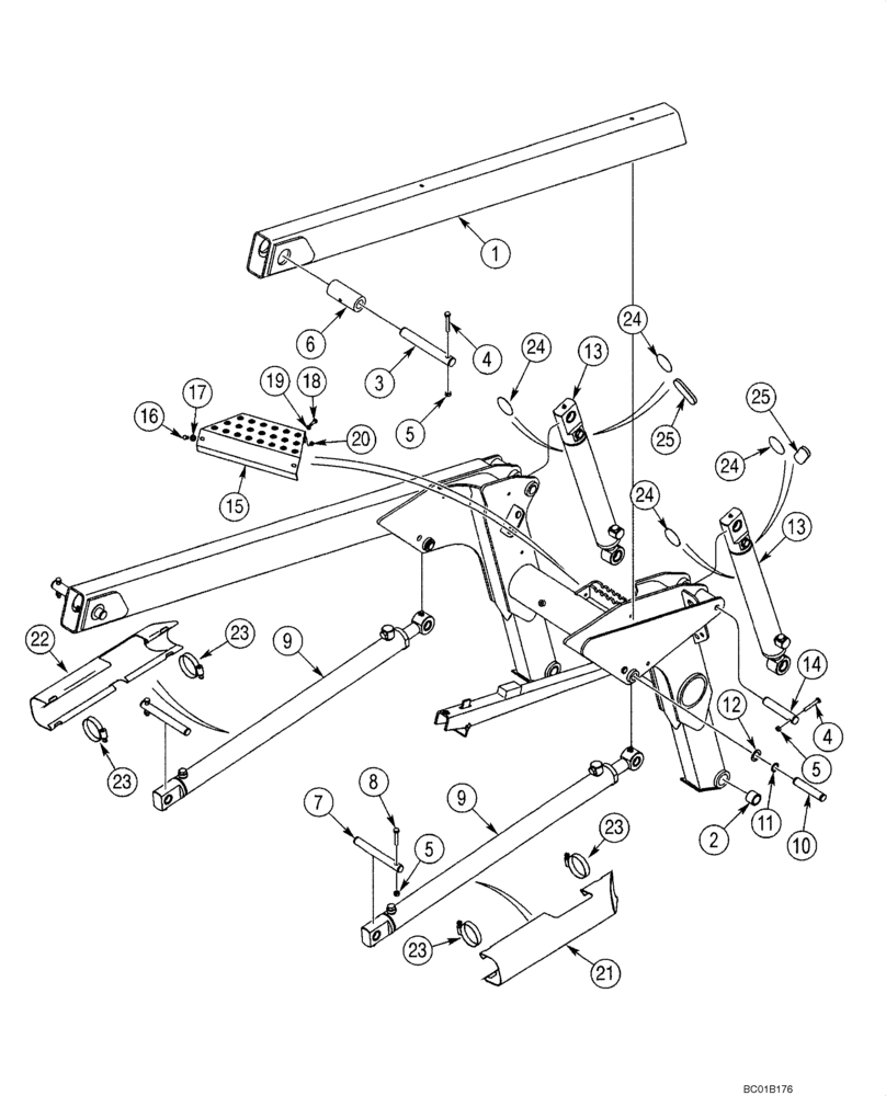 Схема запчастей Case 70XT - (09-01) - FRAME - LOADER LIFT (09) - CHASSIS