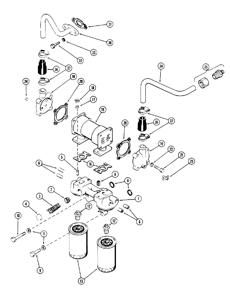 Схема запчастей Case 40 - (006) - OIL FILTER AND HEAT EXCHANGER, 504BDT ENGINE (10) - ENGINE