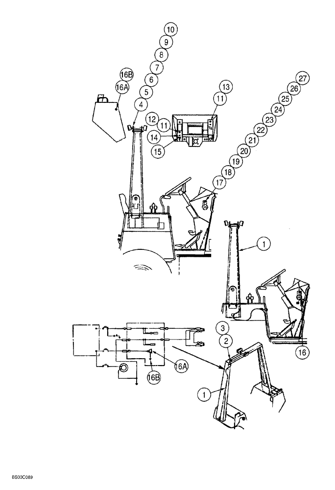 Схема запчастей Case 860 - (04-08) - ELECTRICAL HARNESS, LAMPS AND HORN (860 TURBO TRENCHER) (04) - ELECTRICAL SYSTEMS