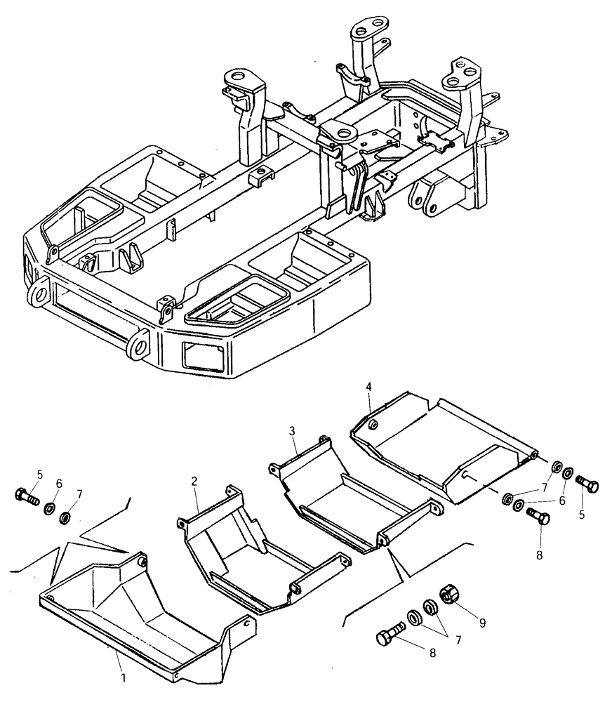 Схема запчастей Case 325 - (5.646[01A]) - BOTTOM GUARDS (10) - Cab/Cowlings