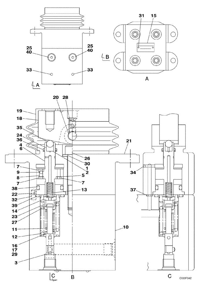 Схема запчастей Case CX330 - (08-73) - VALVE, CONTROL - TRAVEL (08) - HYDRAULICS