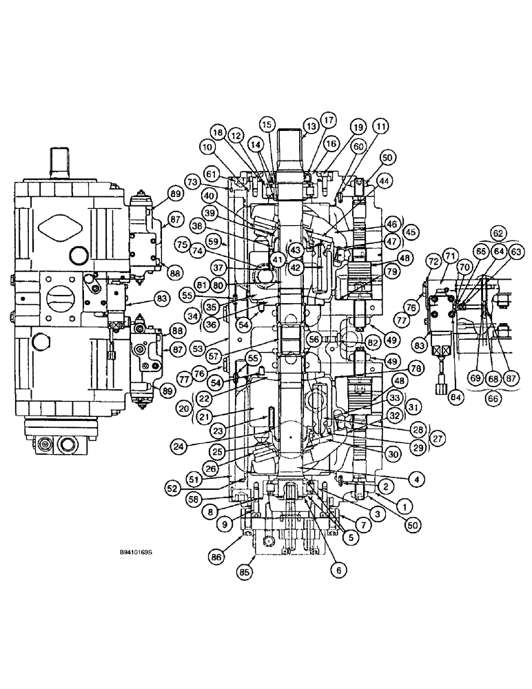 Схема запчастей Case 9040B - (8-116) - 159954A1 HYDRAULIC PUMP, STANDARD MODELS PRIOR TO P.I.N. DAC0401004 (08) - HYDRAULICS