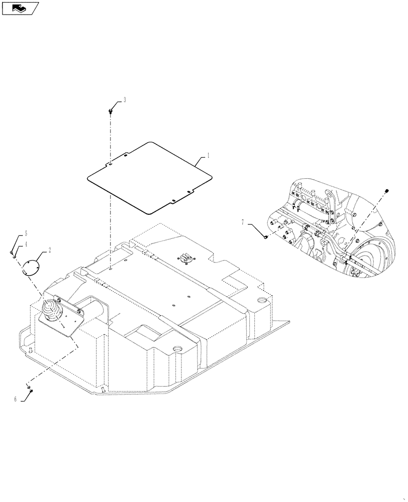 Схема запчастей Case 1121F - (10.500.04) - DEF TANK COVER, INTERNATIONAL REGION ONLY (10) - ENGINE