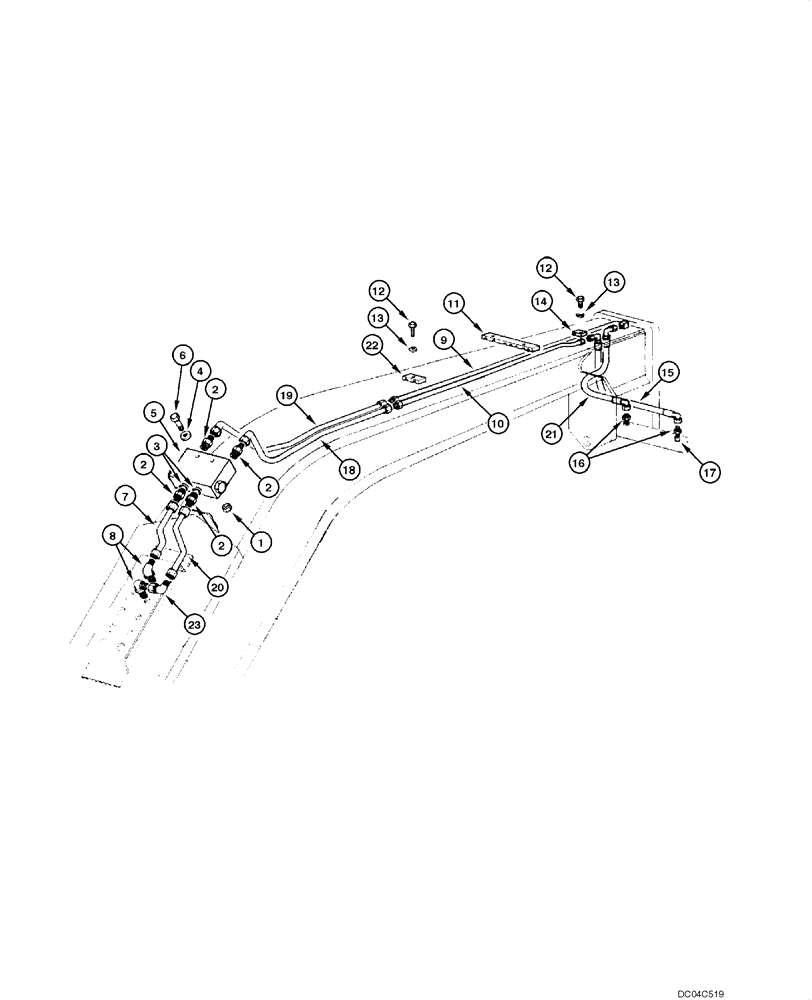 Схема запчастей Case 845 - (08.22[00]) - FRONT AXLE HYDRAULIC CIRCUIT - TILT (08) - HYDRAULICS