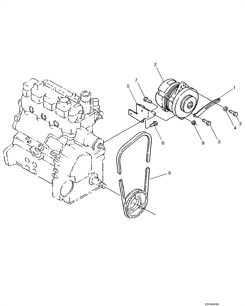 Схема запчастей Case ISM N844 - (55.301.02) - ALTERNATOR MOUNTING (55) - ELECTRICAL SYSTEMS