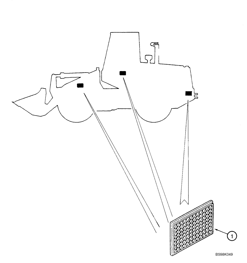 Схема запчастей Case 821C - (09-65) - REFLECTORS (09) - CHASSIS