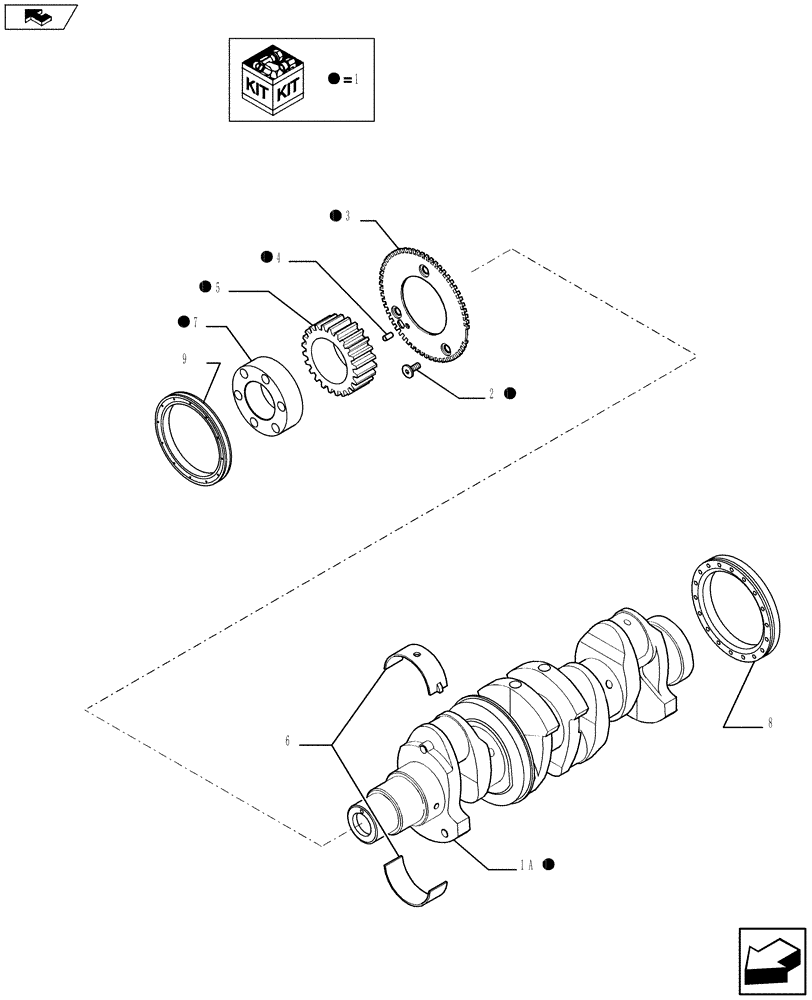 Схема запчастей Case F5HFL413B A001 - (10.103.01) - CRANKSHAFT (504388935) (10) - ENGINE