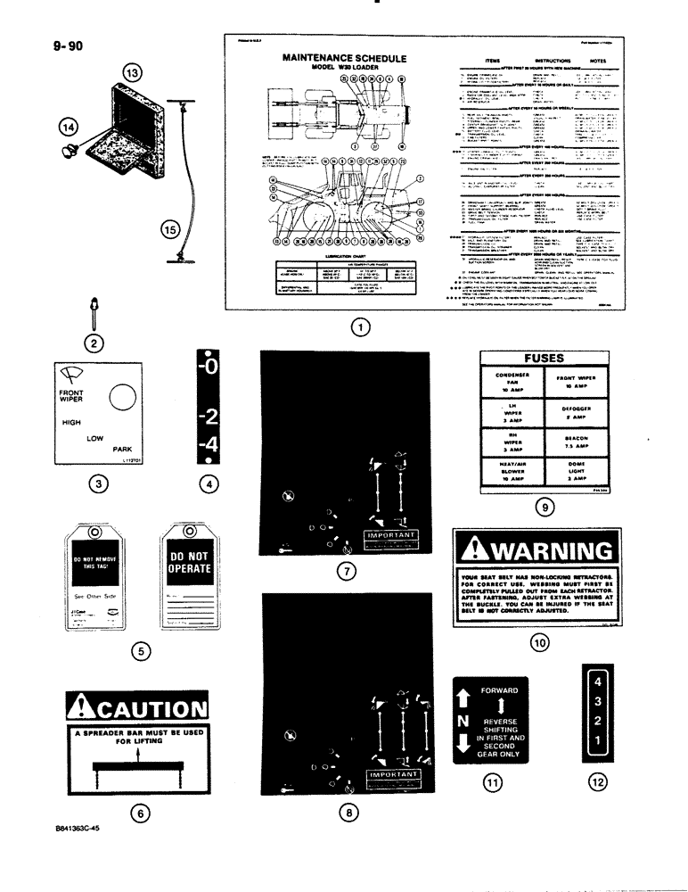 Схема запчастей Case W30 - (9-90) - DECALS (09) - CHASSIS/ATTACHMENTS