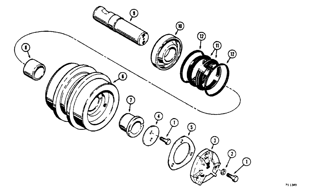 Схема запчастей Case 450 - (128[1]) - R33965 TRACK CARRIER ROLLER FOR IDENTIFICATION - SEE REF 3 OF ILLUSTRATION (04) - UNDERCARRIAGE