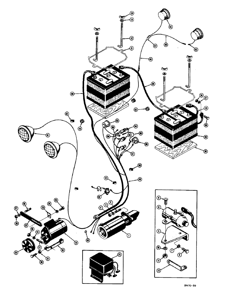 Схема запчастей Case 500 - (062) - STARTER, GENERATOR, BATTERY, AND WIRING - DIESEL (06) - ELECTRICAL SYSTEMS