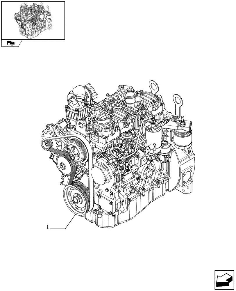 Схема запчастей Case 121E - (0.02.1/01) - ENGINE (01) - ENGINE